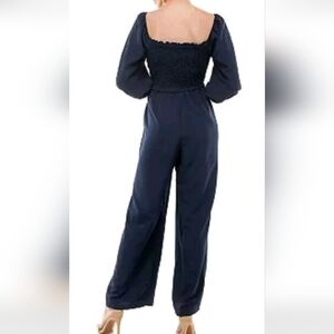 Lily Rose Navy Jumpsuit with Long Sleeves